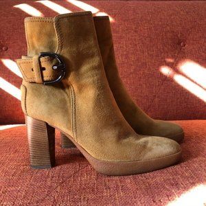 Tod's Camel Suede Ankle Booties